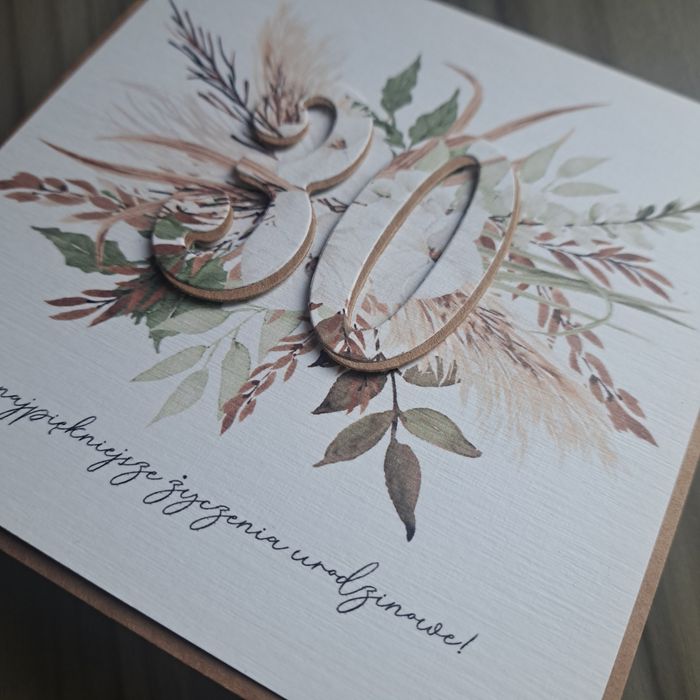 Kartka na urodziny boho, personalizowana