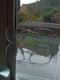 Srebrne okulary oprawki unisex - 2,5
