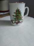 Kubek RB biała porcelana choinka