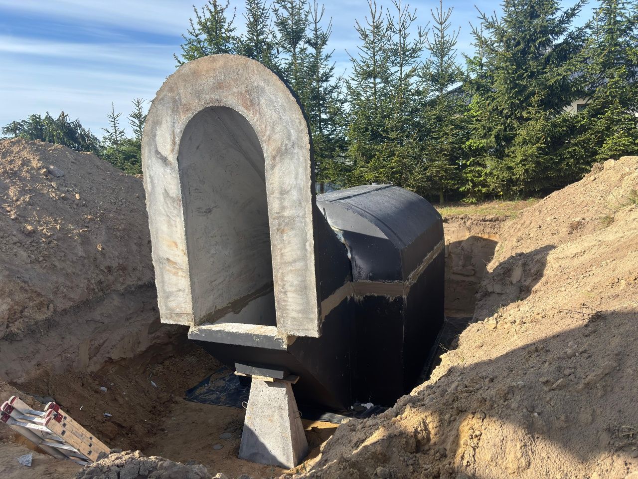 Piwnica betonowa, ziemianka, zbiorniki na deszczówkę