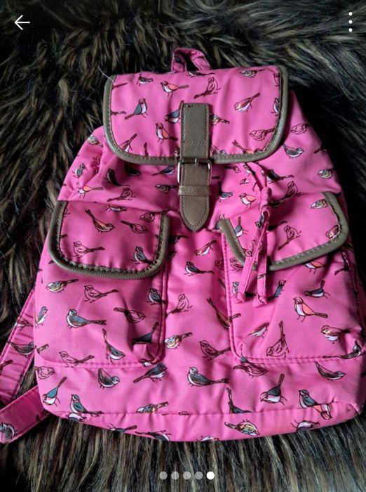 Plecak różowy w ptaszki