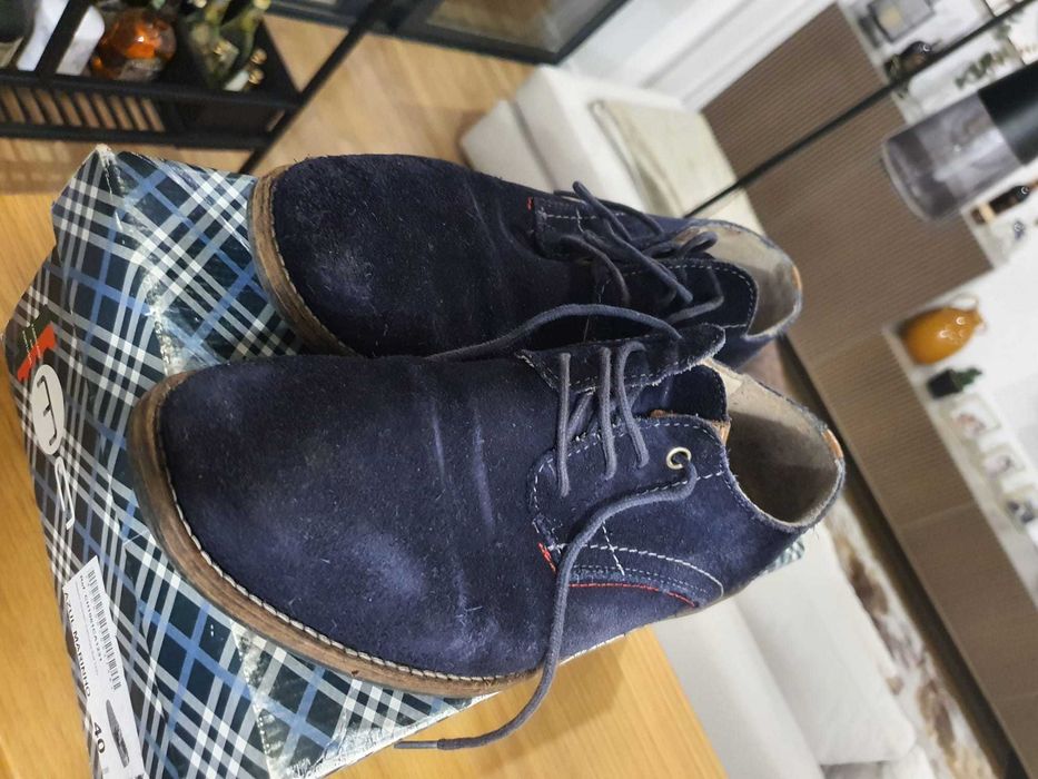 Sapatos Homem Camurça Azul: Tamanho 40