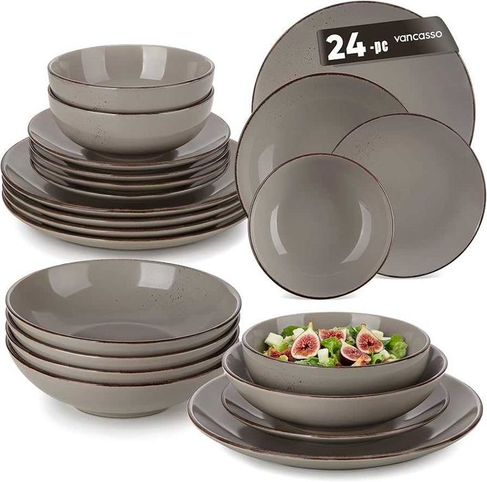 Zestaw obiadowy Vancasso Navia, 24 elementy, kamionka, dla 6 osób,