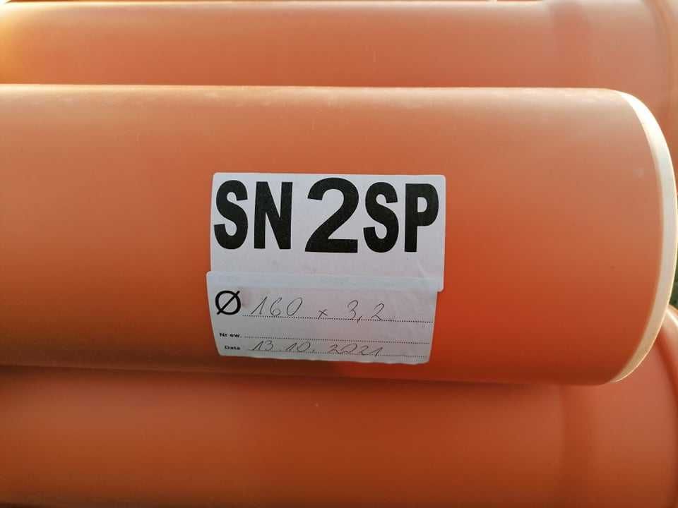 Rura kanalizacyjna PCV 160 SN2 3,2 mm I GATUNEK oranż gładka rury