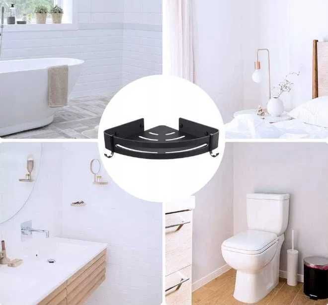 2xZestaw Dwóch Półek Łazienkowych Narożnych Wisząca Pod Prysznic