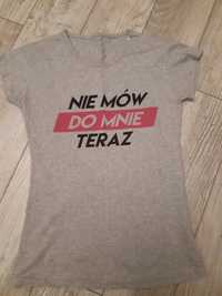 Szara koszulka t-shirt "Nie mów do mnie teraz"