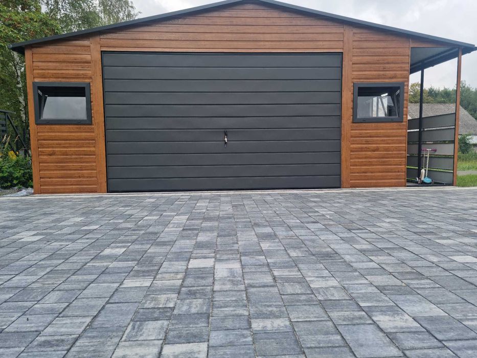 Wielostanowiskowy GARAŻ BLASZANY ZŁOTY DĄB Garaże Blaszane - Maj-Blach