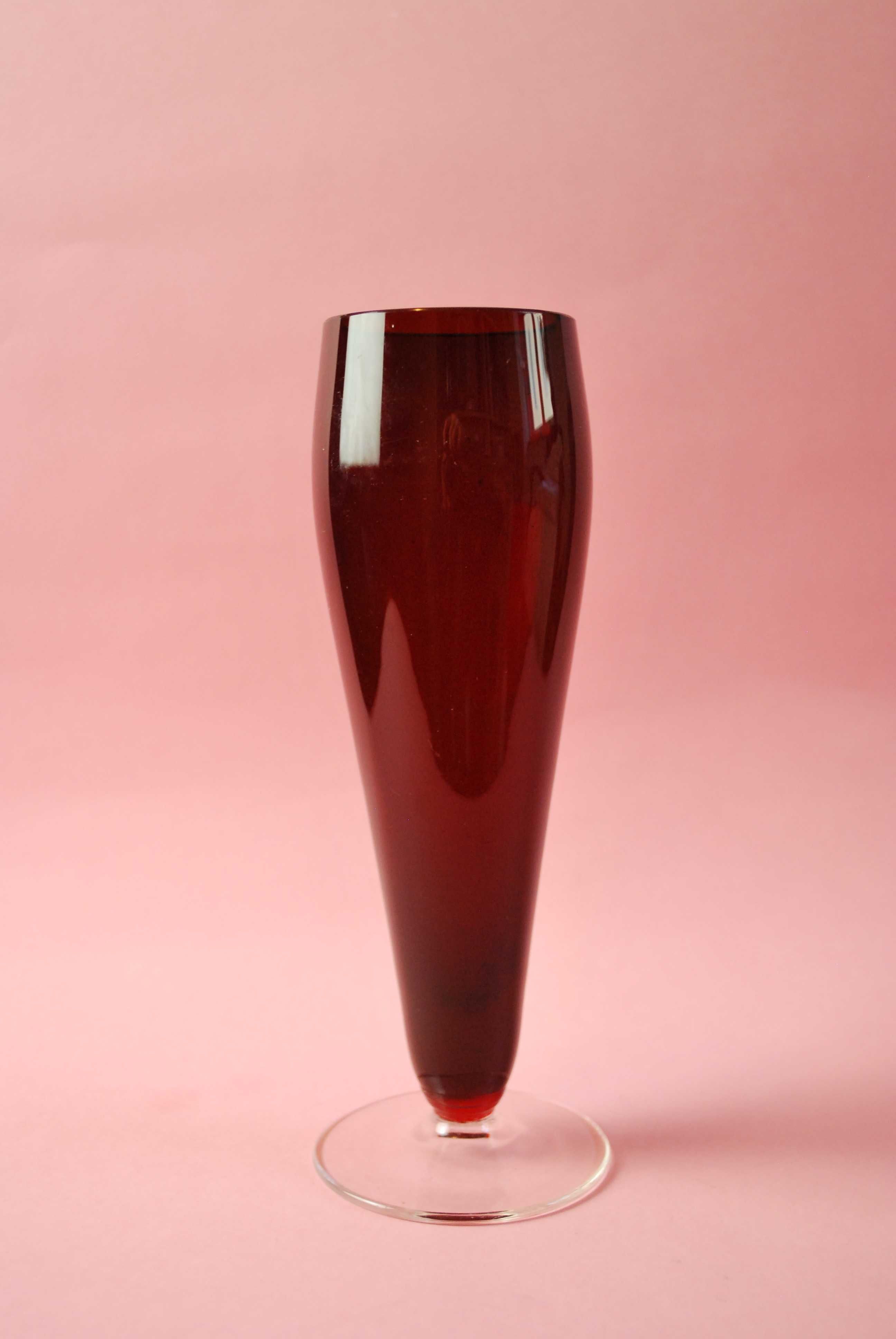 wazon kielich szkło barwione w masie modern lata 70 prl vintage