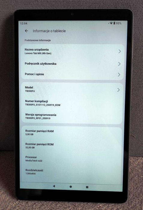 Tablet Lenovo Tab M8 etui ładowarka karta pamięci