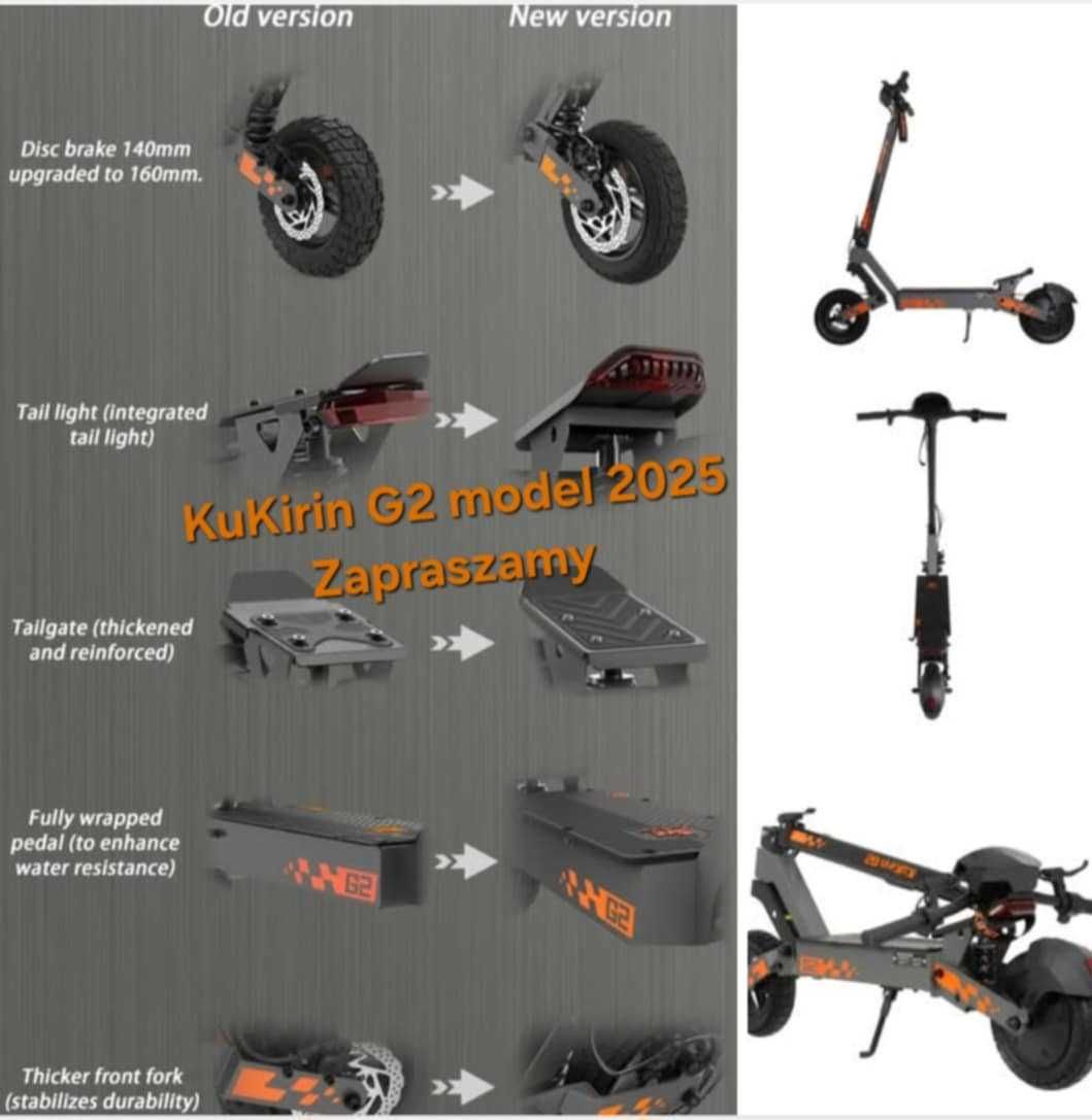 Hulajnoga elektryczna 2025 KuKirin G2 10cali 800W 48V15Ah 45km/h