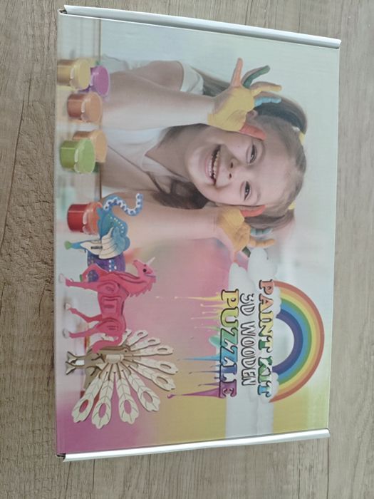 Zestaw kreatywny puzzle z drewna do malowania