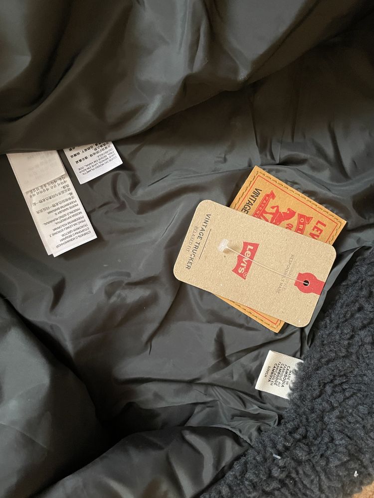 S M XL 44 46 50 Levis sherpa куртка черная чорна шерпа левайс cozy