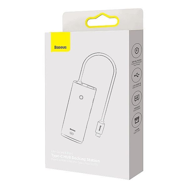 Baseus Lite Series wielofunkcyjny Hub Usb Typ C - 2 x Usb 3.0 / Usb Ty