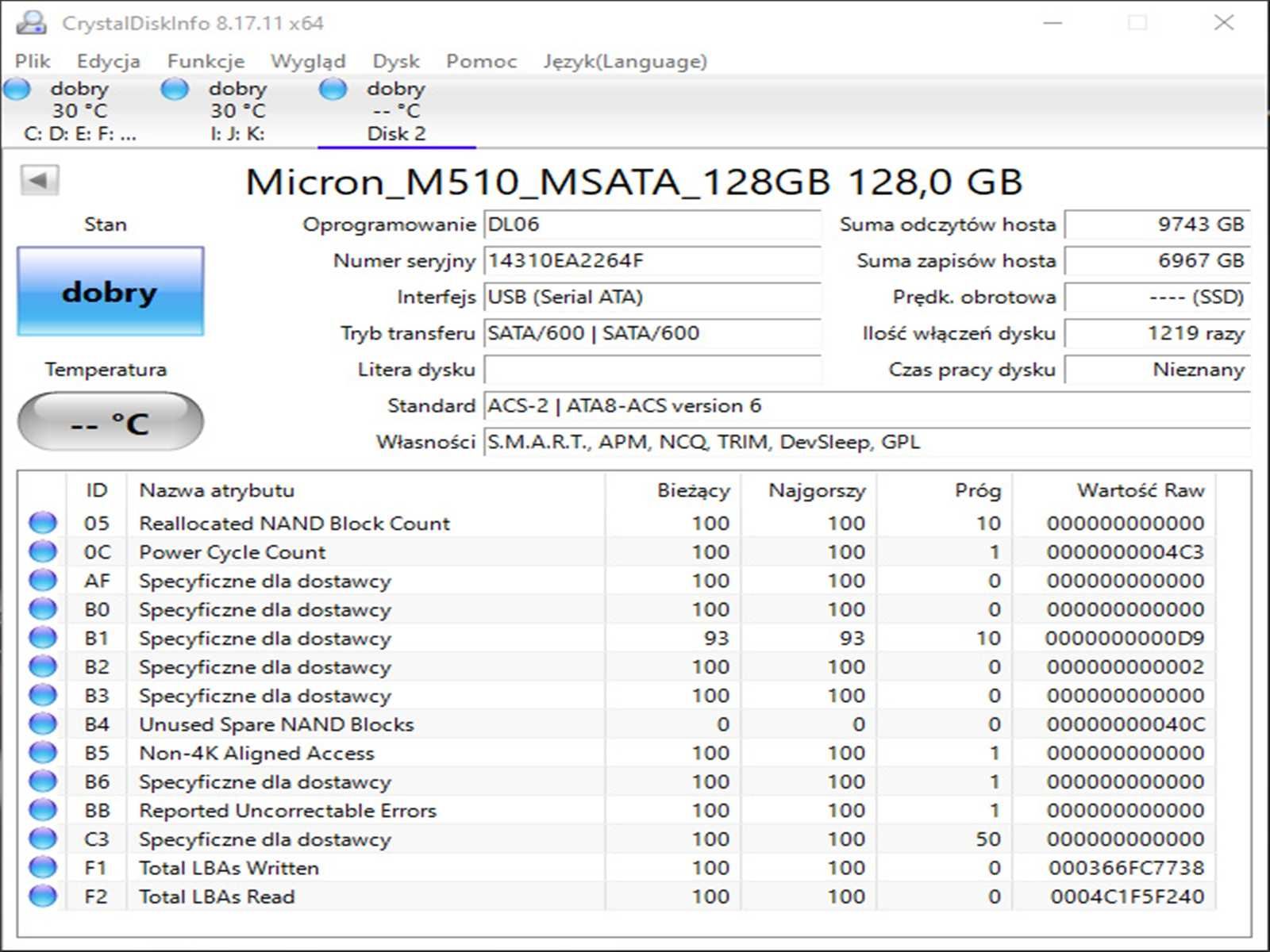 SSD mSaTa 128GB Micron