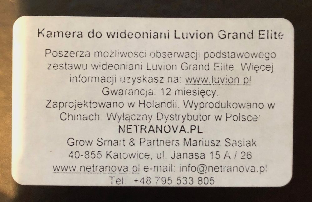 Kamera do wideoniani LUVION GRAND ELITE