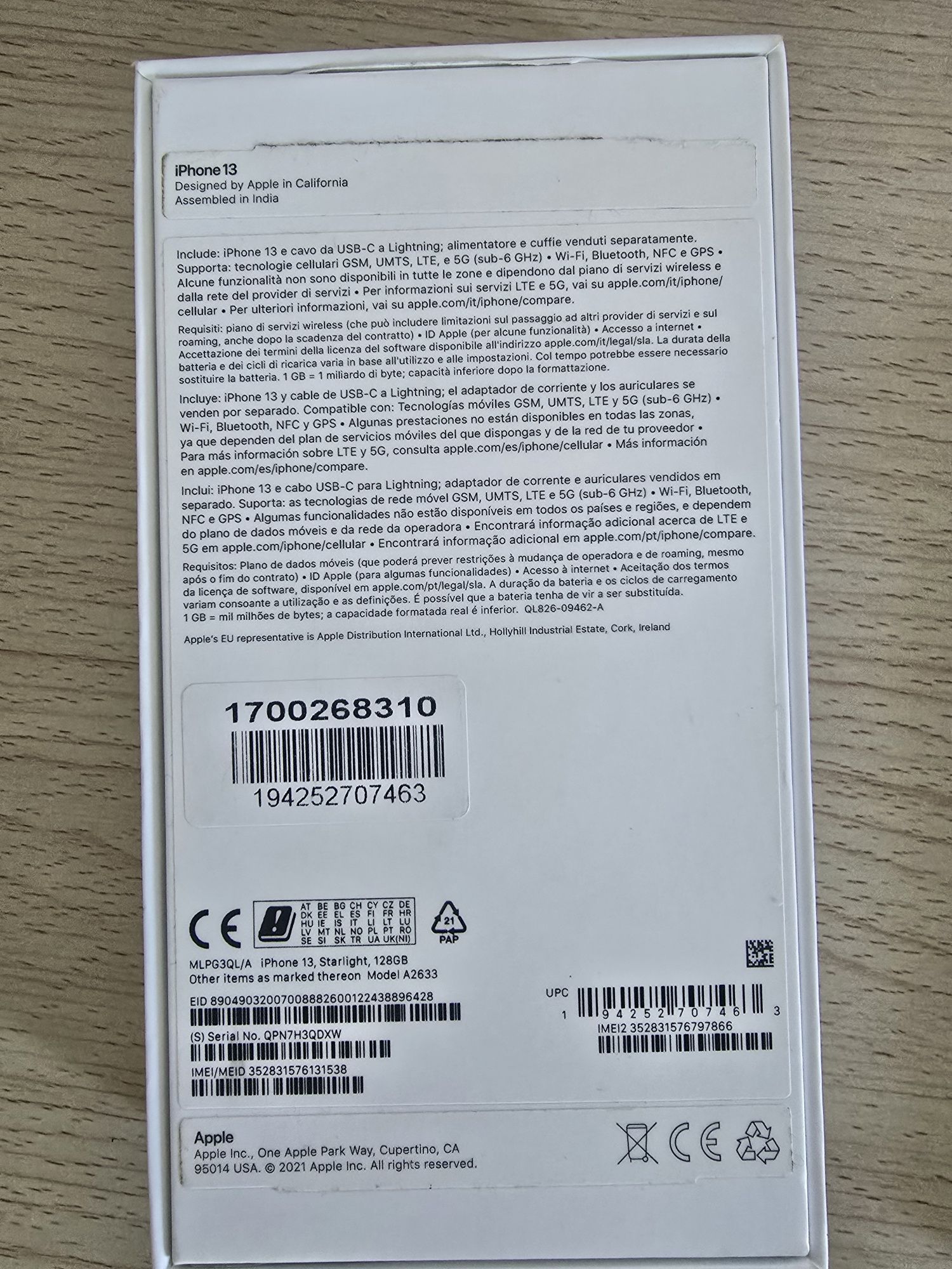 IPhone 13,starlight ,128GB