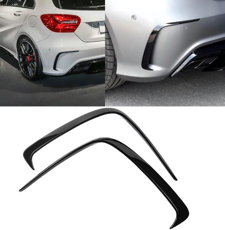 Detalhe para Para Choques Traseiro em Preto Piano (Mercedes Benz A45 AMG, A200, A250, W176)|NOVO