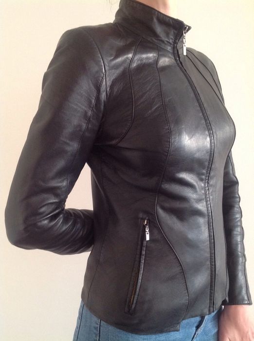 Пиджак кожаный, куртка. Размер S