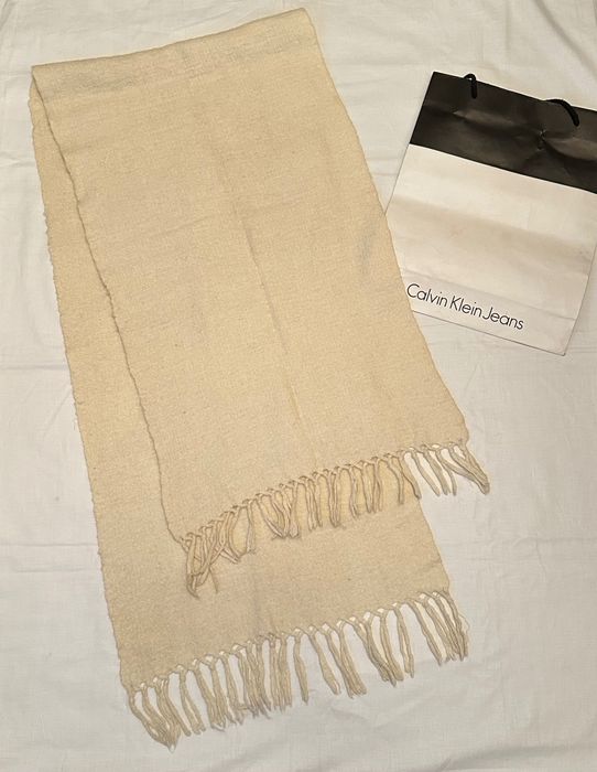 Молочний/білий теплий шарф, зимовий бежевий палантин