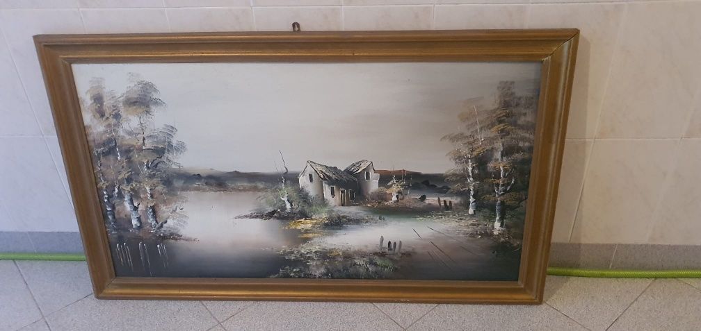 Quadro  grande pintado à mão