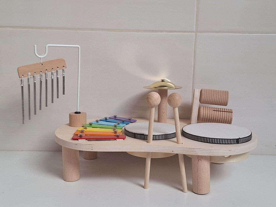 NO WY drewniany stolik muzyczny zabawka cymbałki perkusja bebenki