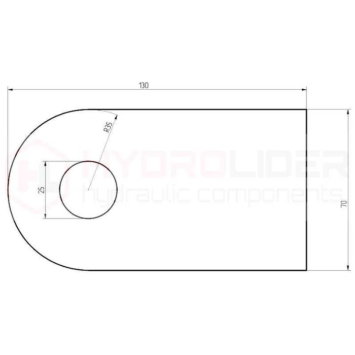 Oczko mocujące cylinder średnica 25 mm.