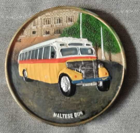 Podkładka - Maltański autobus (dekoracja ozdoba vintage Malta handmade