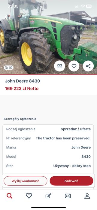 john deere 4410 sadowniczy ciagnik 40km/H L2351