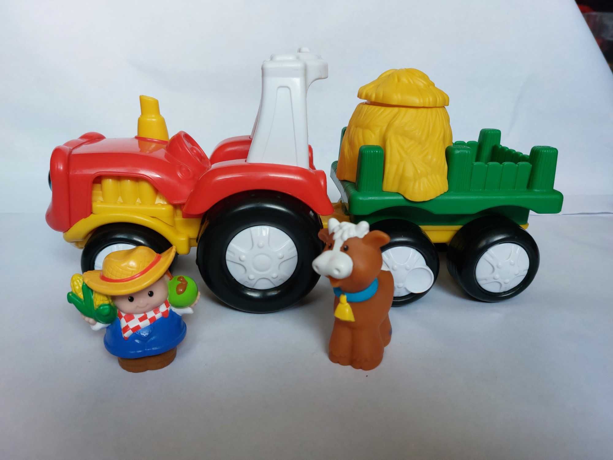 Fisher price Little People traktor z przyczepa zwierzątka farma farmer