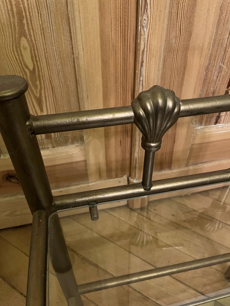Stolik metal szklo krysztalowe