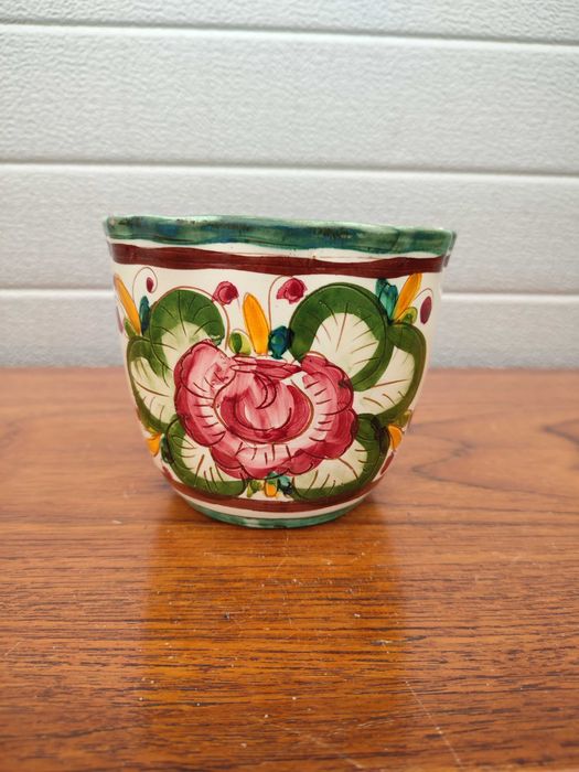 Ceramiczna Włoska doniczka - Hand made - Design - vintage - X