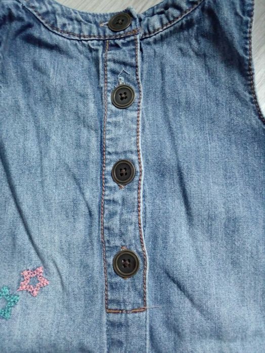 Sukienka jeansowa ze zdobieniami dla dziewczynki 92 cm
