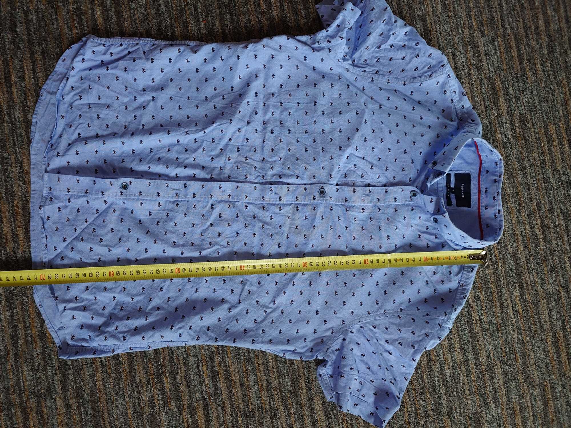 Koszula Reserved r. L / slim fit / w rowery / z krótkim rękawem