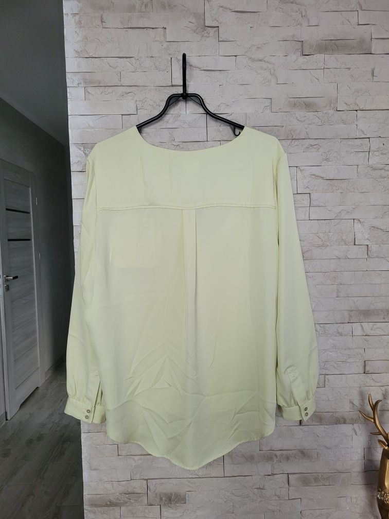Nowa luźna lekka koszula dekolt V z kamykami tył dłuższy H&M XL