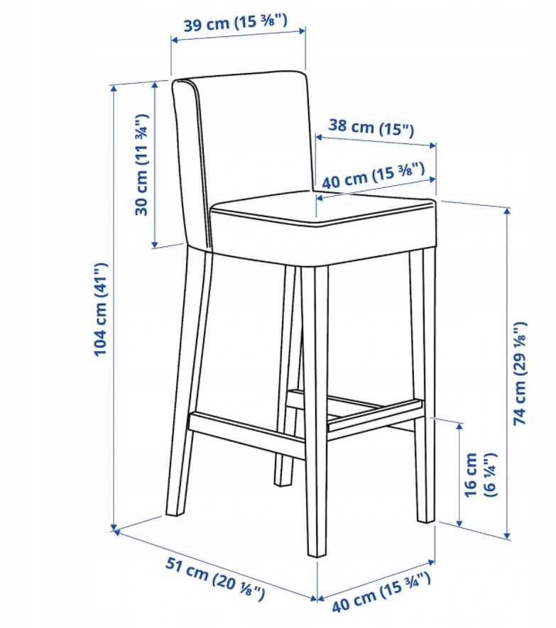 Krzesło barowe (hoker) IKEA HENRIKSDAL z pokrowcem