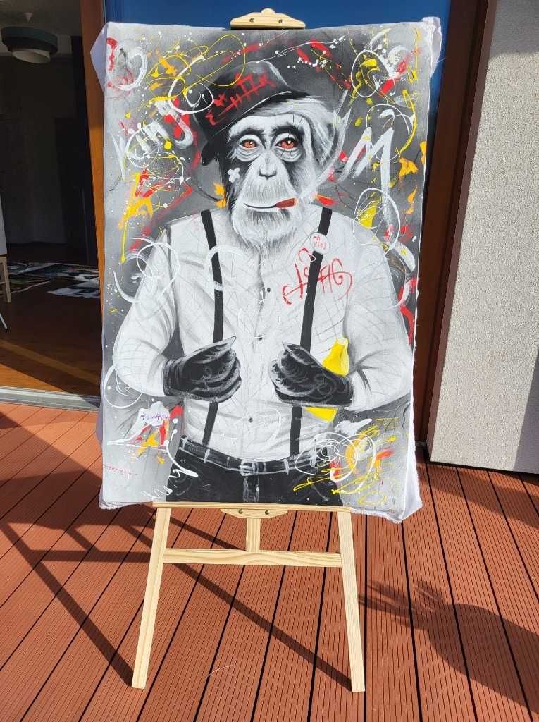 Małpa – Mr. King - Duży obraz na płótnie 80x120 cm