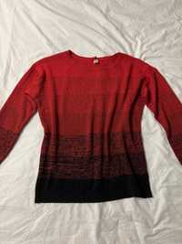 Sweter sweterek, czerwony burgundy czarny, ombre, rozm.L, H&M