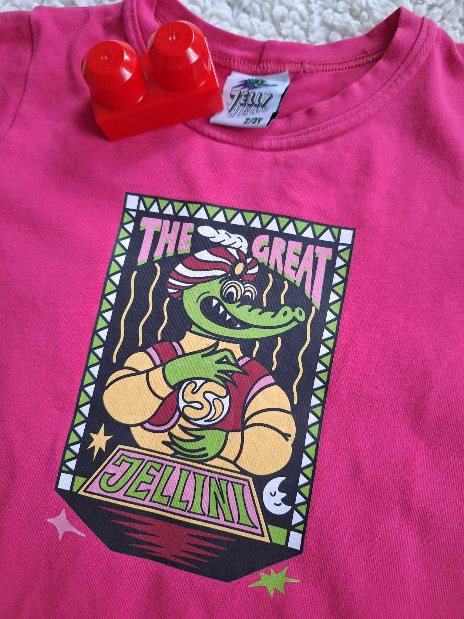 t-shirt z aligatorem, Jelly Alligator- like new- super krój, twarzowy