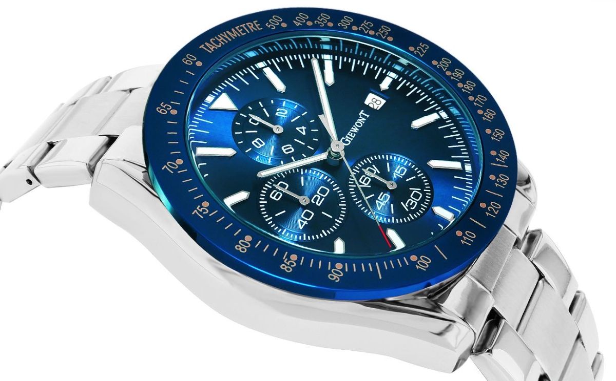 Zegarek Męski Giewont PrimeChrono GW8620-2 Chronograf Silver/Blue