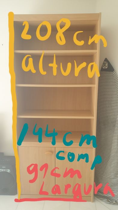 Armário alto com duas portas 91x208cm