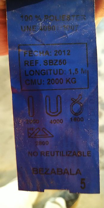 Cinta ou cintas de carga 1,5mts 2000kgs