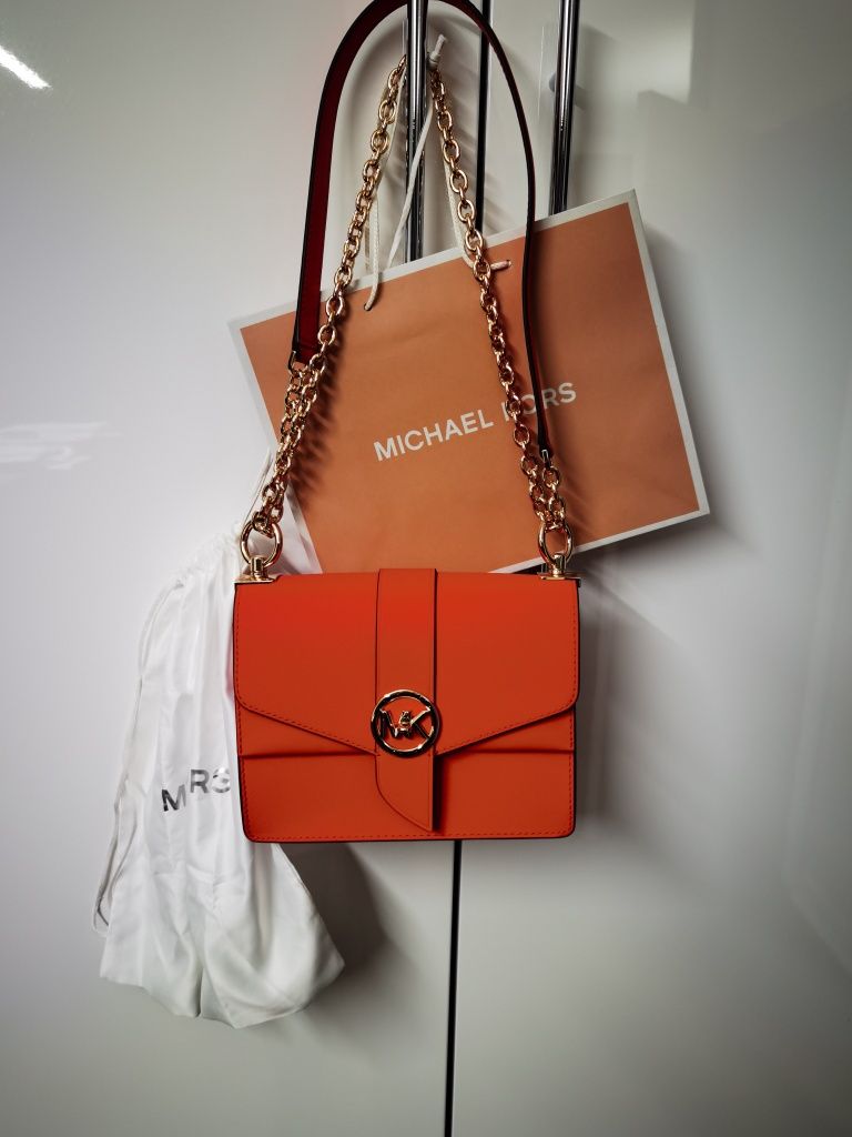 Michael Kors Greenwich pomarańczowa torebka listonoszka