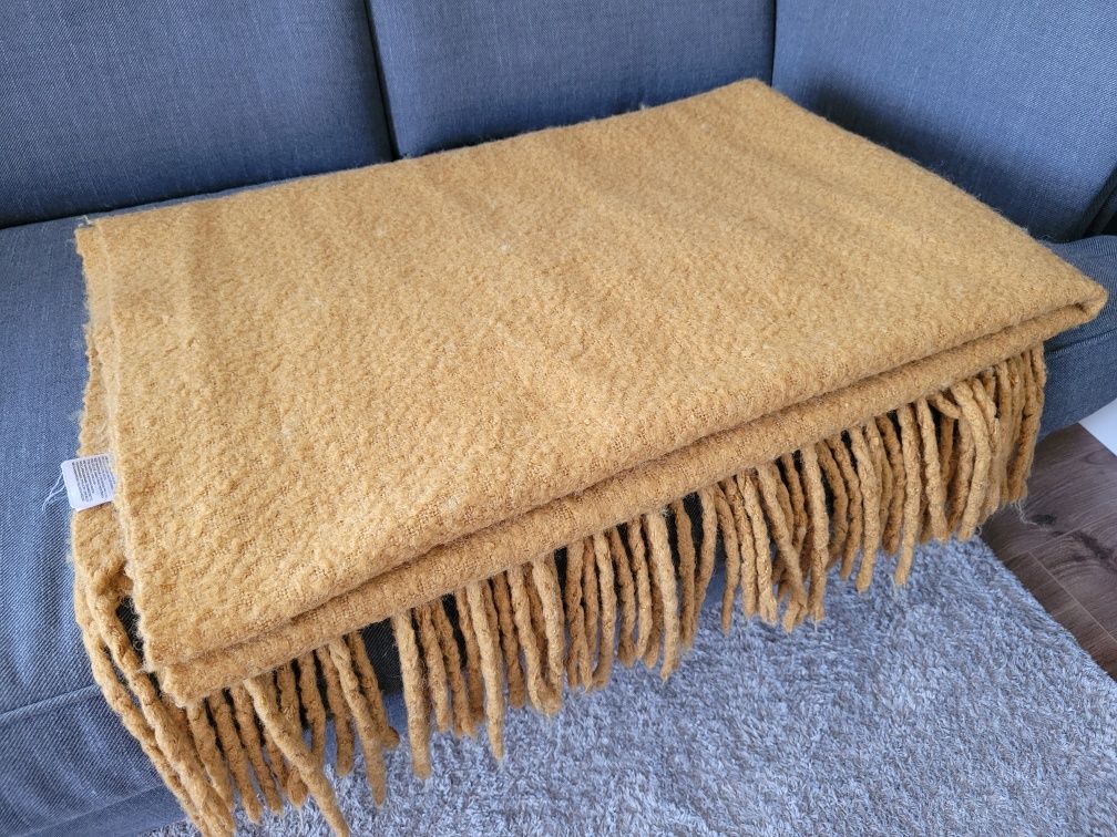 Koc pled H&M Home 130x170 wełna