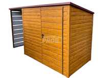 Schowek - Domek Ogrodowy 2,5x2m + wiata Antracyt spad w tył GP546