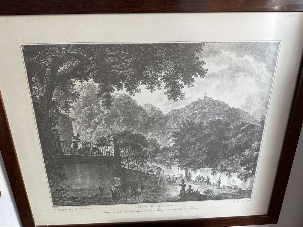 Par de Litografias (1829) Vista de Cintra