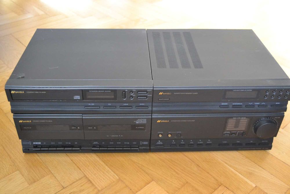 Mini wieża Sansui TA-1000L 2x40W CD 2 kaset magnetofon tuner sprawna