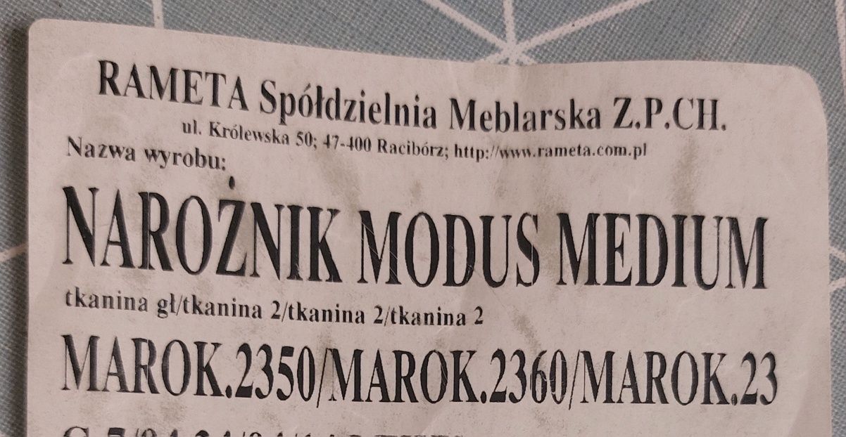 Narożnik z funkcją spania