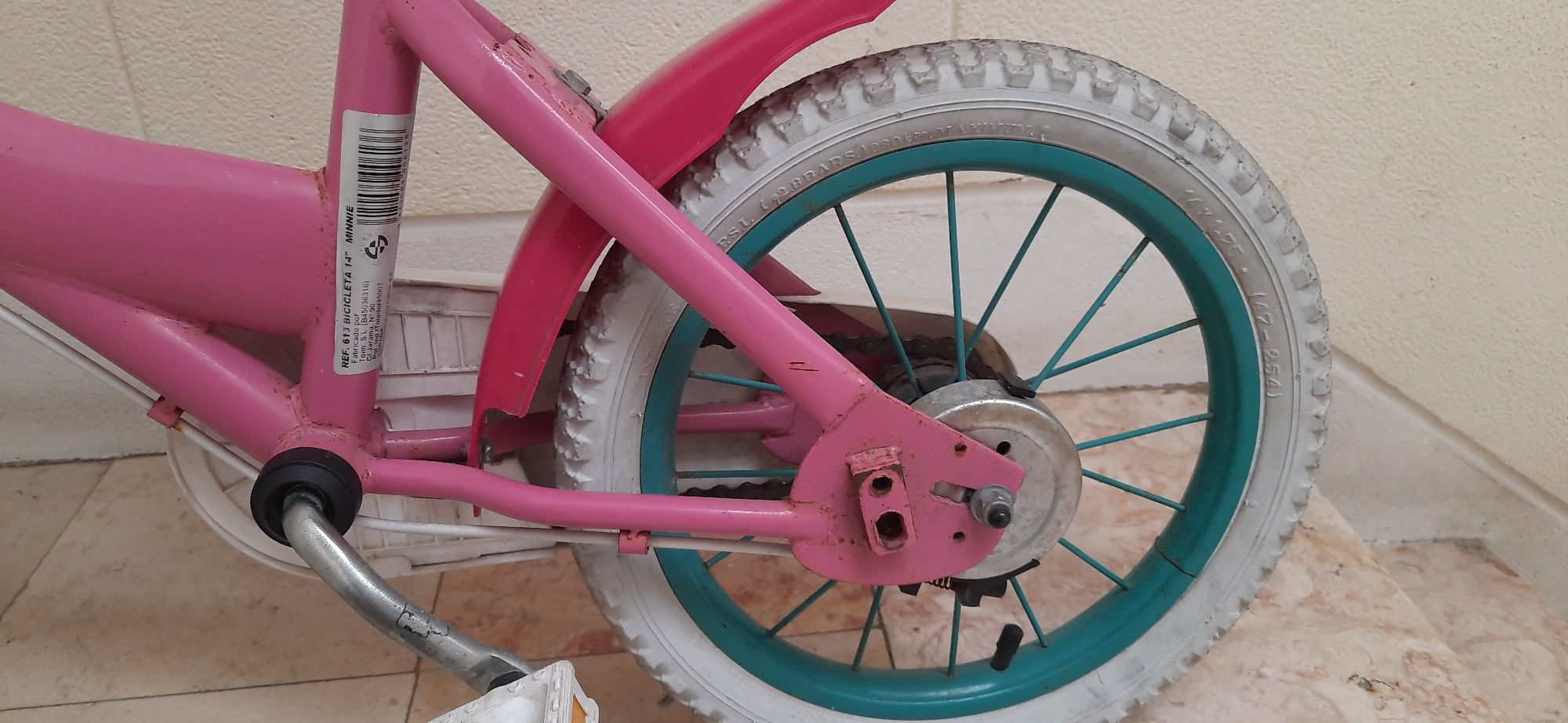 Bicicleta  Minnie de criança dos 4-6 anos roda 14"