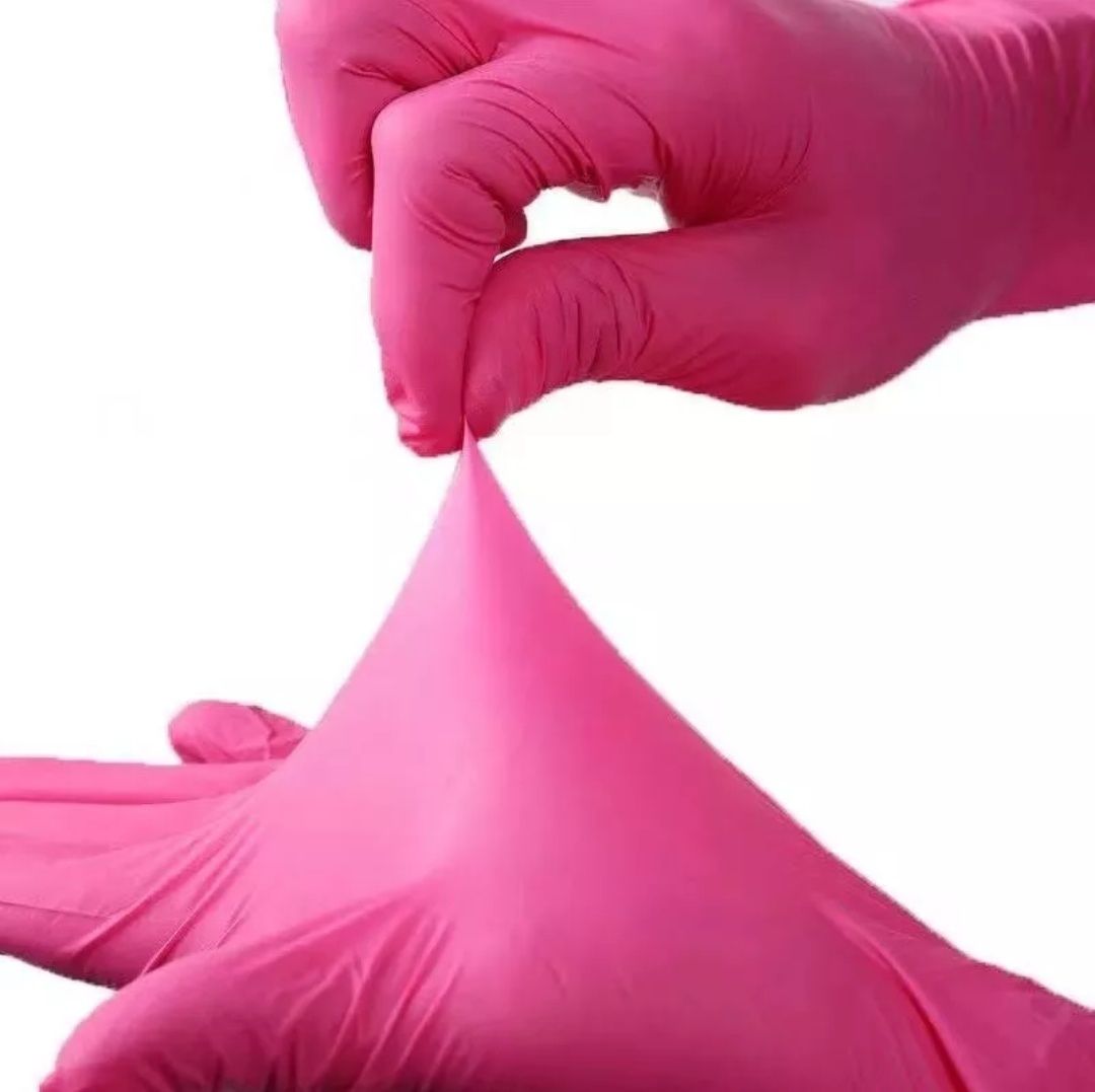 Rękawiczki nitrylowe różowe 10 opakowań