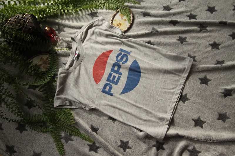 oryginalna t-shirt Bluzka koszulka pepsi coca cola szara letnia S